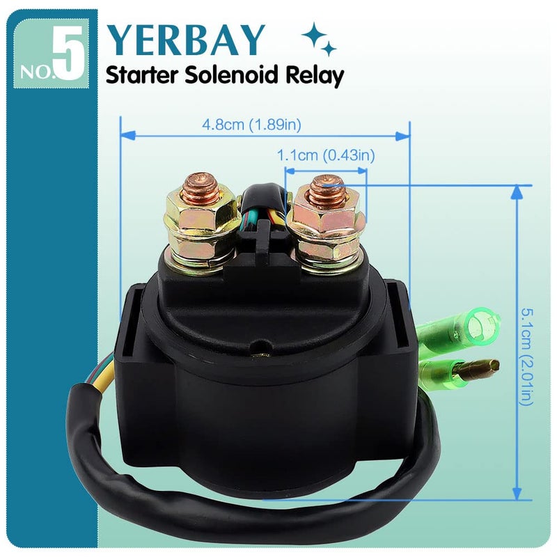 Yerbay Starter Solenoid Relay For Honda Trx250 Fourtrax Recon 250 1997-2001/Trx350 Fourtrax 350 1986 1987/Trx400Ex Fourtrax 400 1999-2001/Trx200 Fourtrax 200Sx 1986-1988/Trx300 Fourtrax Recon 300 2002-2004 - Image 3